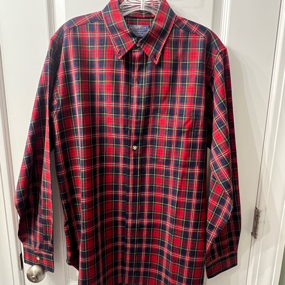 Pendleton Red and Blue Casual Button Down Shirt